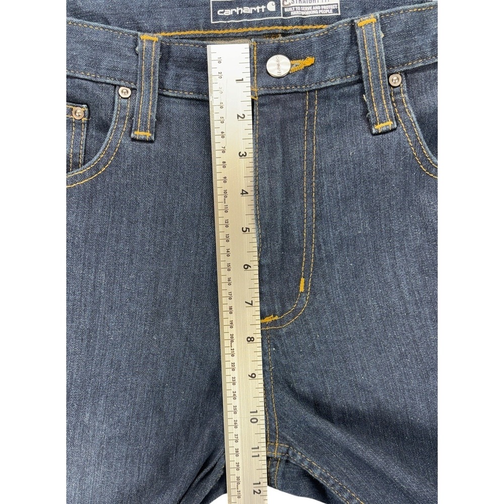 Carhartt Rugged Flex Straight Fit Jeans Mens 33x32 Dark Wash Stretch Denim Ranch - Picture 10 of 12